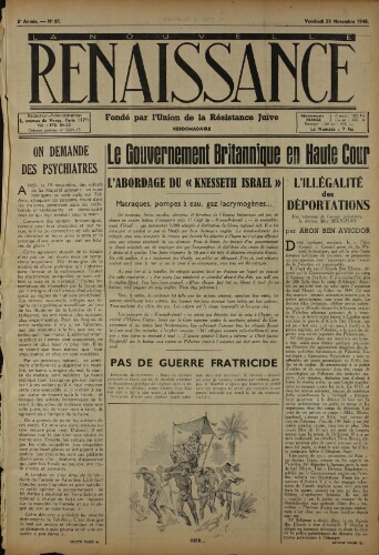 La Nouvelle Renaissance  N°81 (29 nov. 1946)